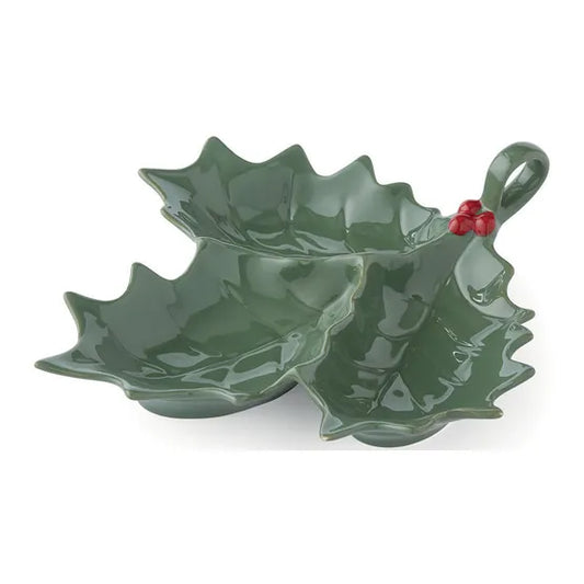 Cooksmart Xmas Robins Retreat Holly & Berries Nibble Bowl