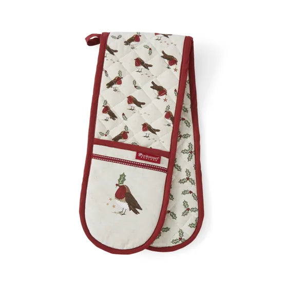 Cooksmart Xmas Robins Retreat Double Oven Glove