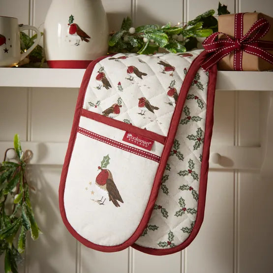 Cooksmart Xmas Robins Retreat Double Oven Glove