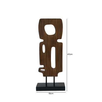 Black and Brown Abstract Polyresin Sculpture