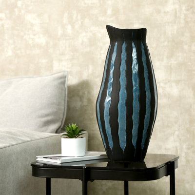 Black & Blue Ceramic Vase (32.5cm)