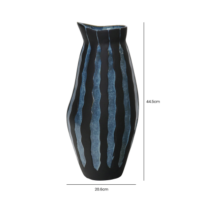 Black & Blue Ceramic Vase (44.5cm)