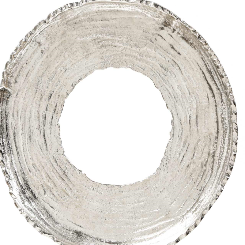 Nickel Round Metal Sculpture with Black Base (38cm)