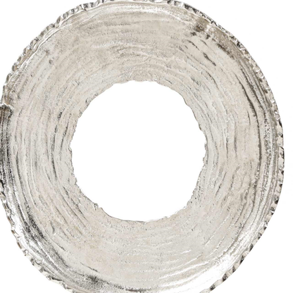 Nickel Round Metal Sculpture with Black Base (38cm)