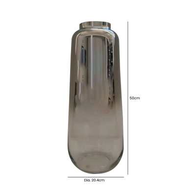 Chrome & Clear Glass Vase (50cm)